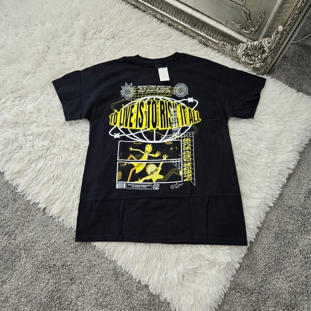 Rick & Morty Risk It All T-Shirt. Size Large. New.